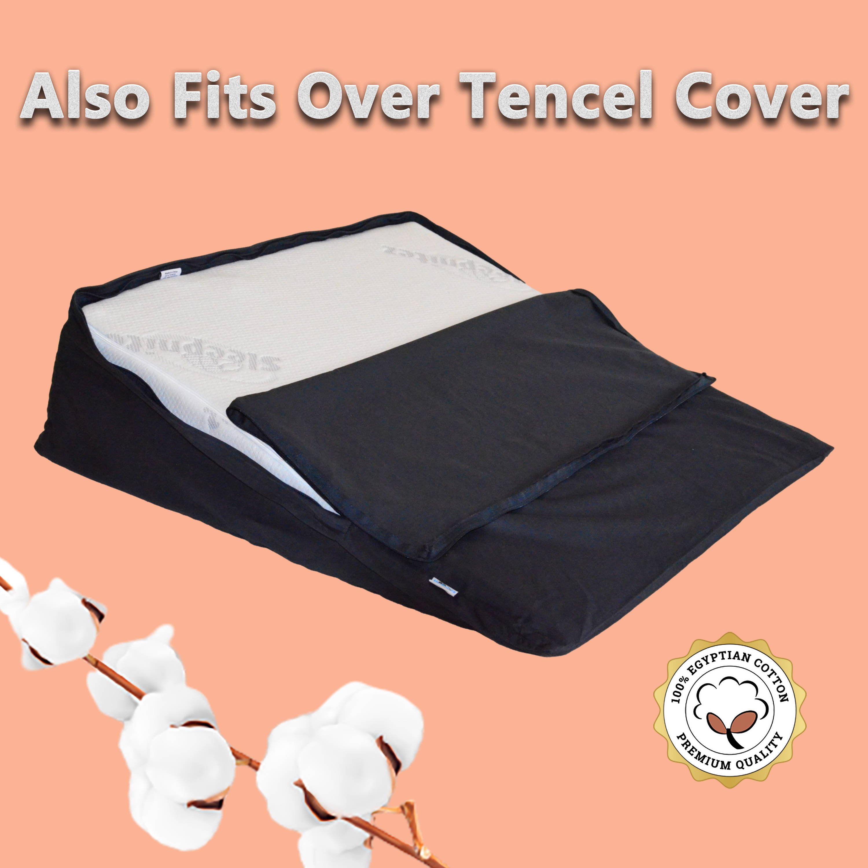 Dark Gray 100 Egyptian Cotton Wedge Pillowcase (Loose Fitting) for Ou